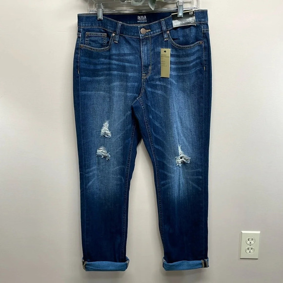 NWT a.n.a. Skinny Boyfriend Crop Mid Rise Denim Jeans 10T - Picture 1 of 16